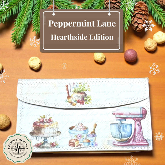 Gingersnap’s Hearthside Bake Shop – Peppermint Lane Christmas Envelope Folio | Holiday Printable Paper Goods | Baking Journal Kit