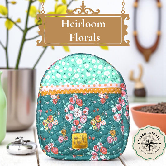 Heirloom Floral Quilted Backpack – Handmade Cottagecore Carryall | Cargo Stitch Co.