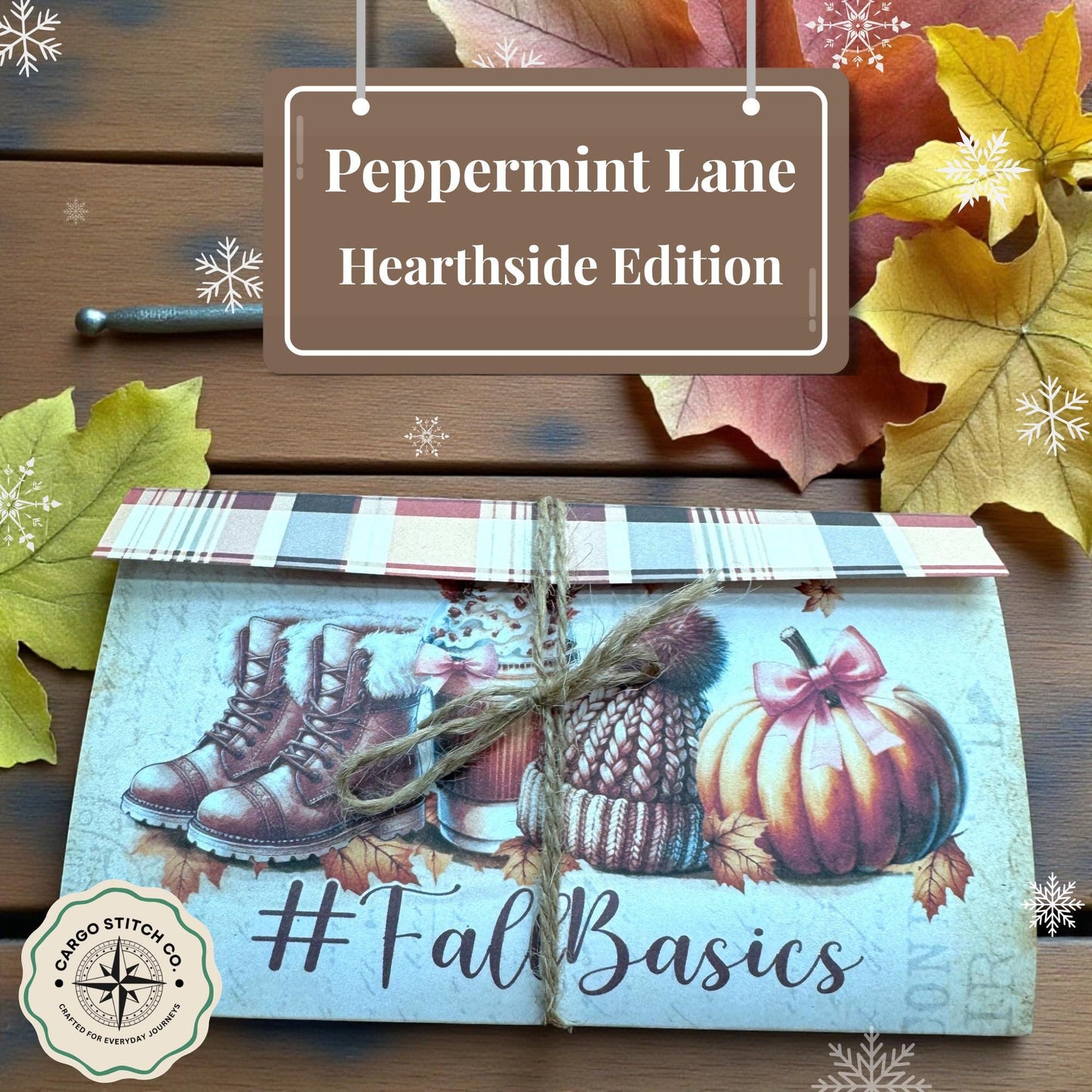 FallBasics Autumn Folio – Cozy Fall Junk Journal Insert | Hearthside Edition Handmade Envelope | Pumpkin Boots Ephemera Folder