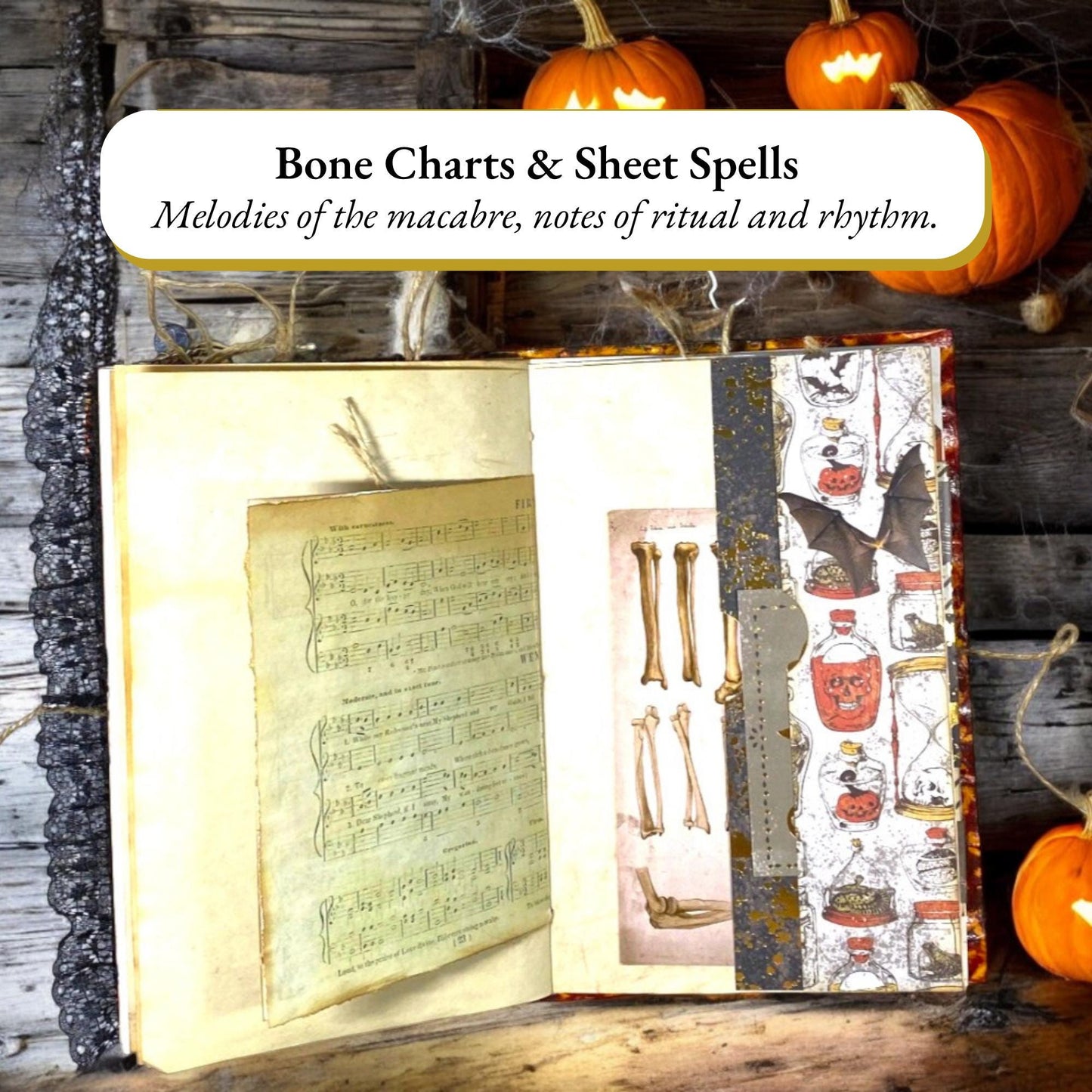 Halloween Apothecary Grimoire – October Coven Series – Potion Ledger Junk Journal – Coffee‑Dyed Pages – Signed Limited Edition, No. 7 of 8