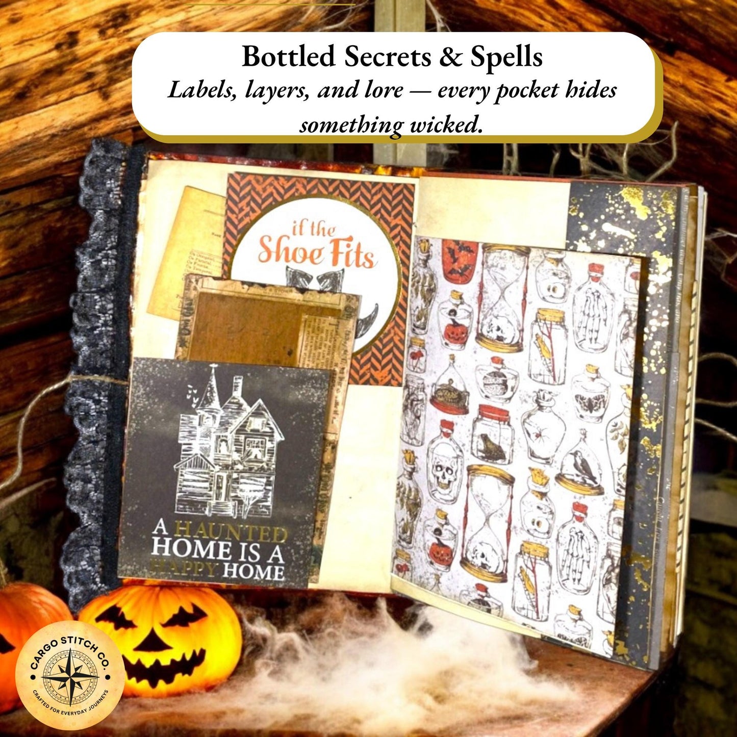 Halloween Apothecary Grimoire – October Coven Series – Potion Ledger Junk Journal – Coffee‑Dyed Pages – Signed Limited Edition, No. 7 of 8