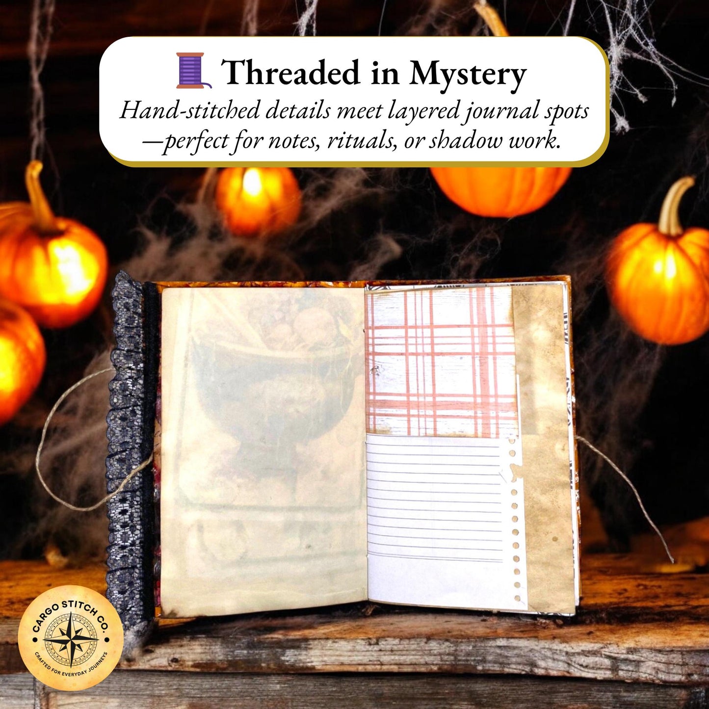 Blood Moon Manor – Gothic Grimoire Junk Journal, October Coven Series No. 6, Handmade Halloween Art Journal, Signed, OOAK Gift