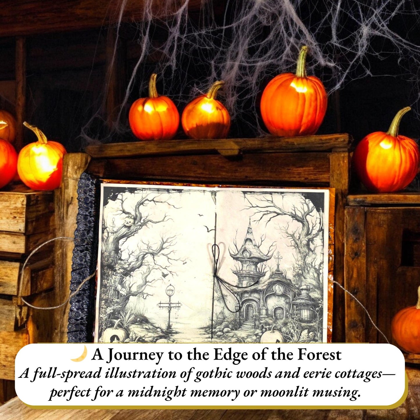 Blood Moon Manor – Gothic Grimoire Junk Journal, October Coven Series No. 6, Handmade Halloween Art Journal, Signed, OOAK Gift