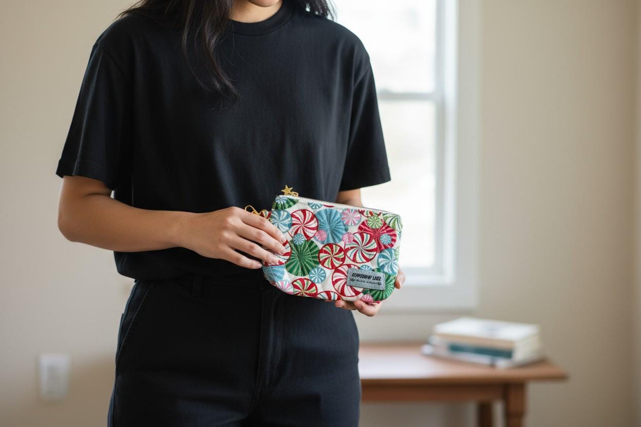 Scout’s Winter Tracks Christmas Pouch Peppermint Lane 2025 Limited Edition | Choose Your Size | Quilted Holiday Pouch Set by Cargo Stitch Co