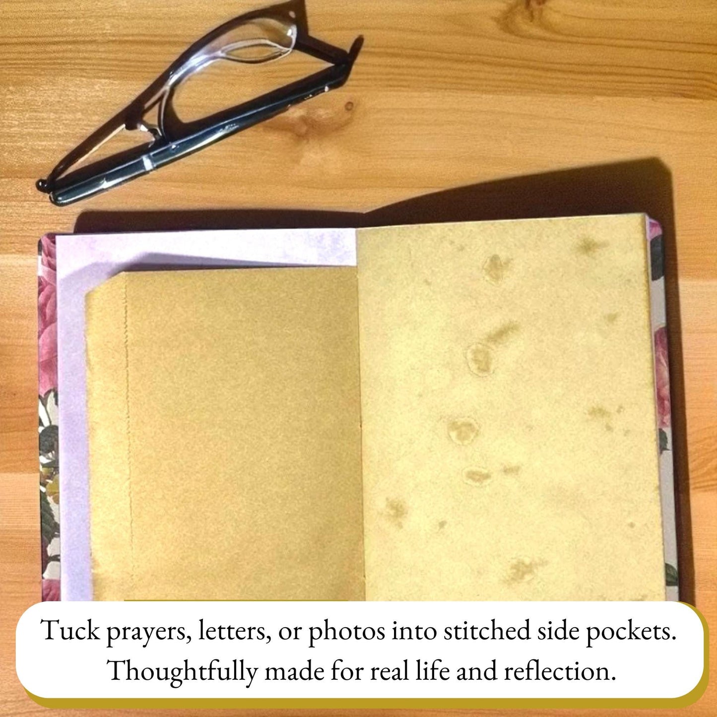 Be Still & Bloom – Faith Junk Journal with Psalm 46:10 | Handmade 5×7 Scripture Journal with Florals  Butterflies | Healing Threads