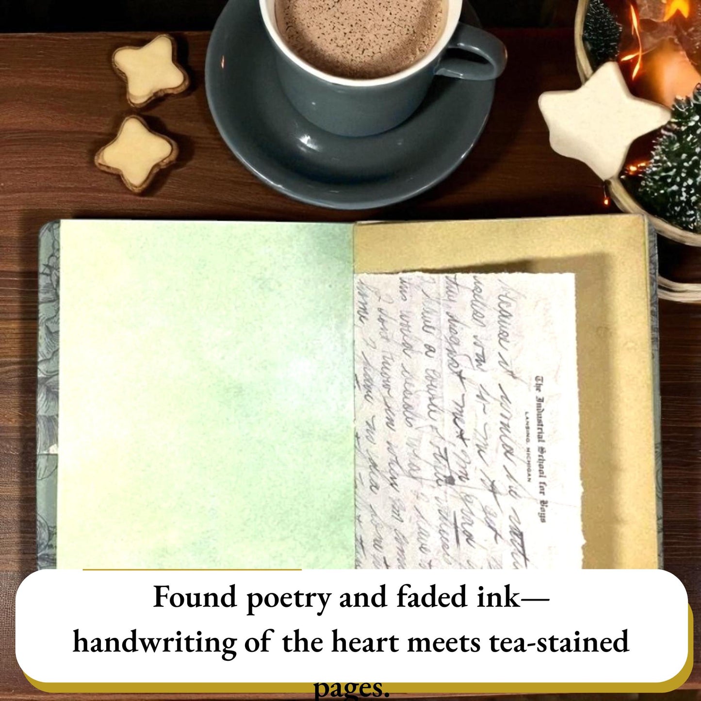 Fear Not Junk Journal – Handmade Faith Journal, Isaiah 41:13 Scripture Notebook, Christian Prayer Journal, Winter Garden Edition