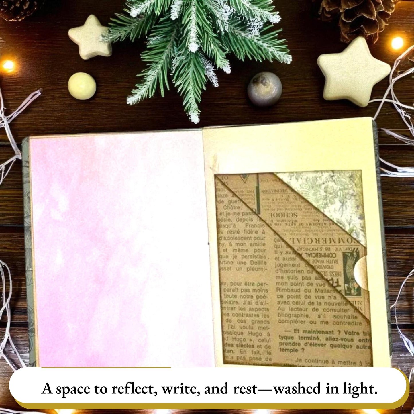 Fear Not Junk Journal – Handmade Faith Journal, Isaiah 41:13 Scripture Notebook, Christian Prayer Journal, Winter Garden Edition