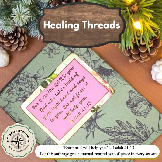 Fear Not Junk Journal – Handmade Faith Journal, Isaiah 41:13 Scripture Notebook, Christian Prayer Journal, Winter Garden Edition