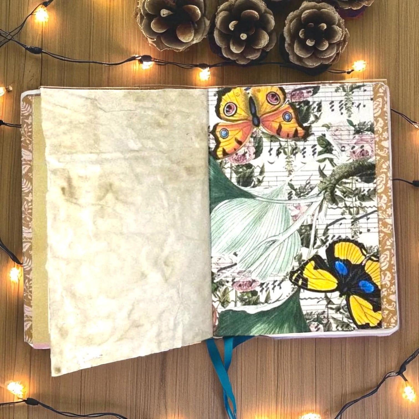Rose Dream B6 Junk Journal – Handmade Floral Notebook with Pockets | Vintage Rose Art Journal