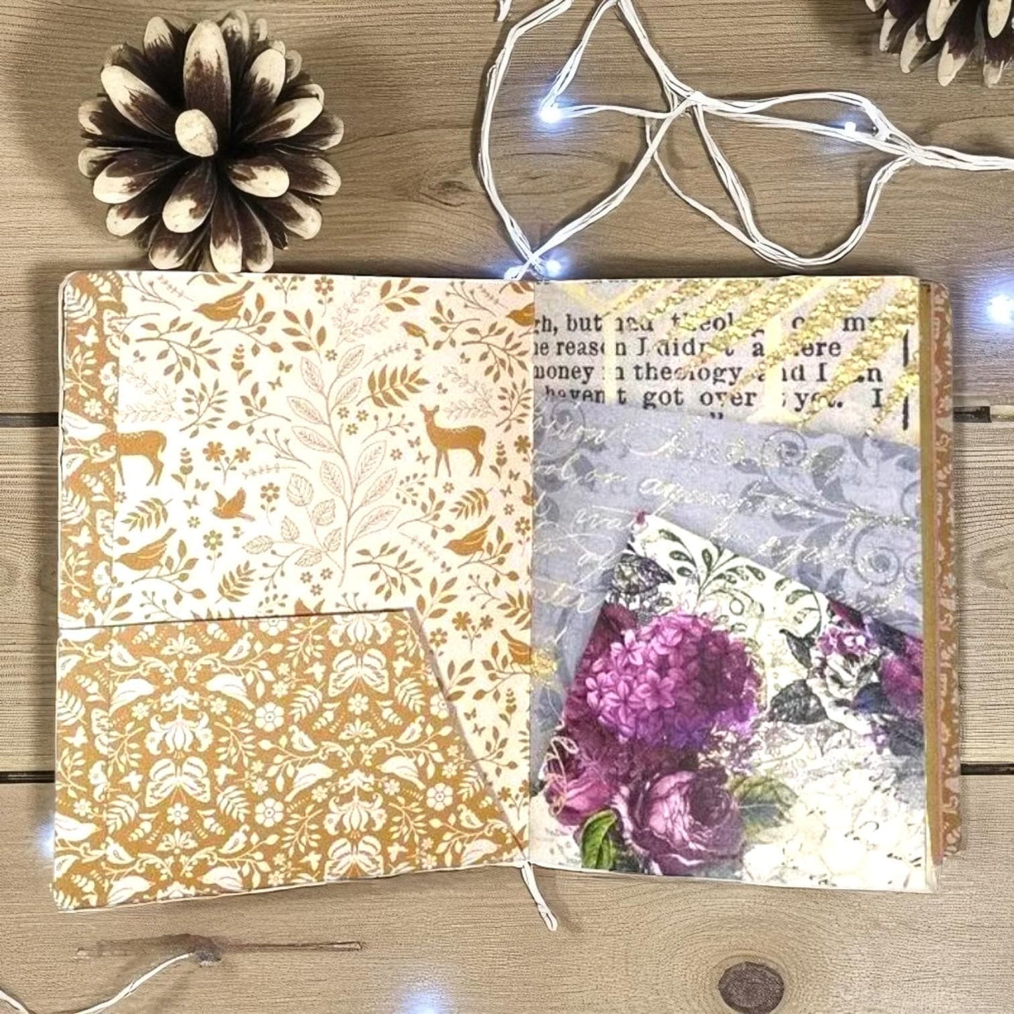 Rose Dream B6 Junk Journal – Handmade Floral Notebook with Pockets | Vintage Rose Art Journal