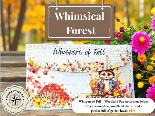 Whispers of Fall Accordion Folder – Woodland Fox Organizer | 11-Pocket Handmade File | Autumn Stationery Storage by Cargo Stitch Co.