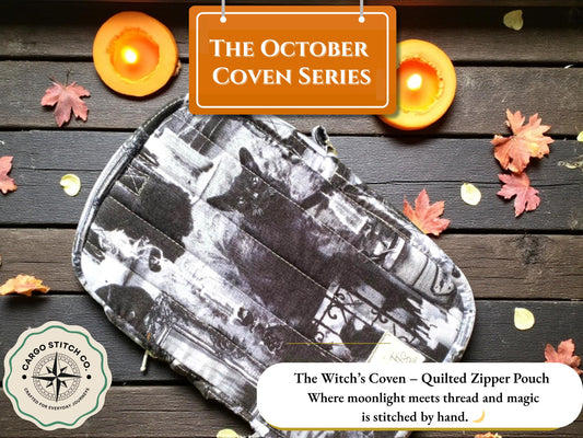 The Witch’s Coven – Quilted Crossbody Bag | Witchy Fall Purse | Black Cat Bag | Cozy Gothic Handmade by Cargo Stitch Co.