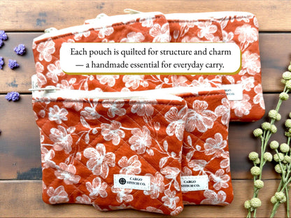 Mini Zipper Pouch | Quilted Coin Purse & Card Holder | Small Fabric Organizer | Earbud Pouch | Handmade Gift