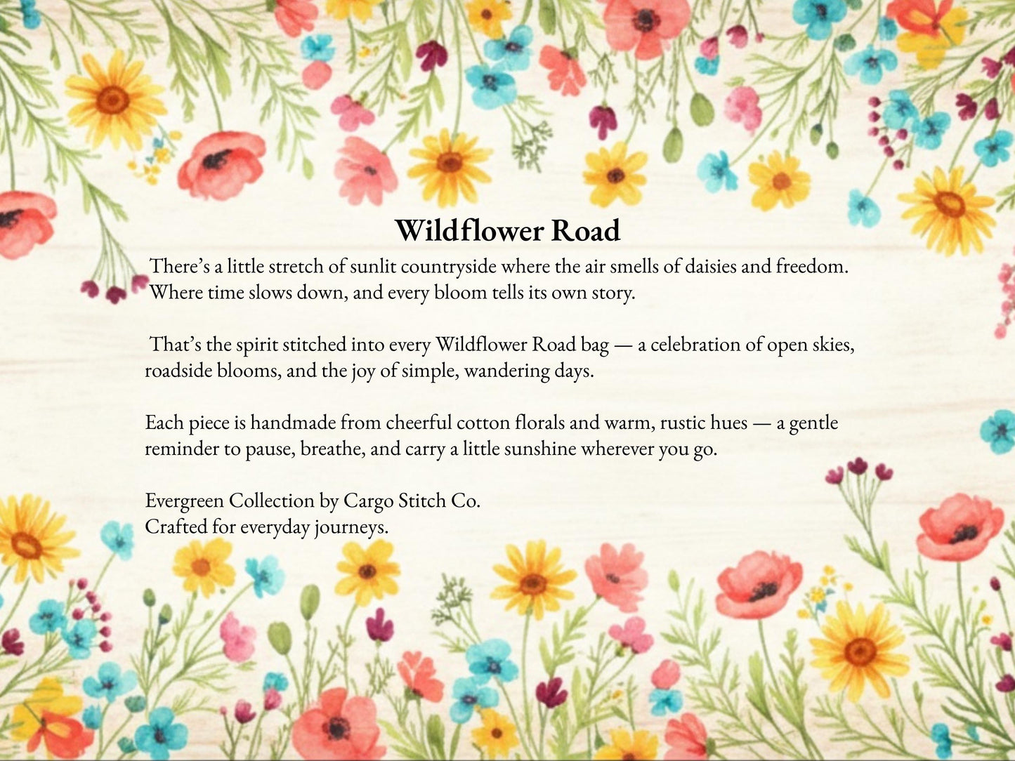 Wildflower Road Vista Pouch — Quilted Floral Glasses Case, Handmade Zipper Pouch, Travel Pencil or Accessory Bag