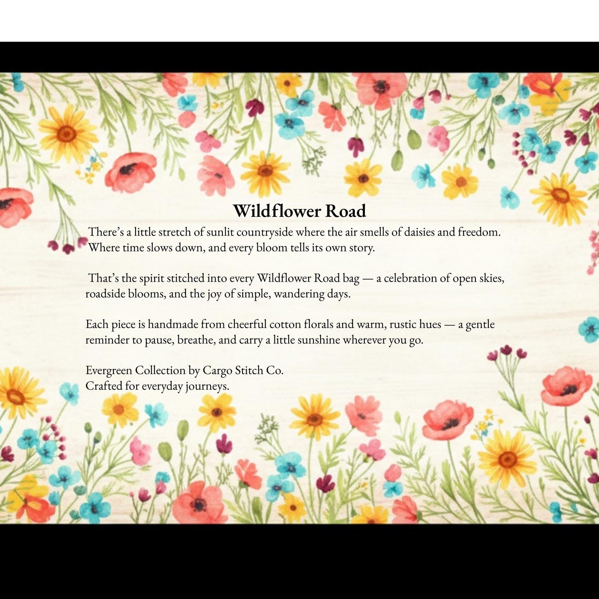 Mini Quilted Backpack – Wildflower Road Floral – Handmade Keychain Bag & Small Travel Pouch – Cute Festival Bag - Money Holder