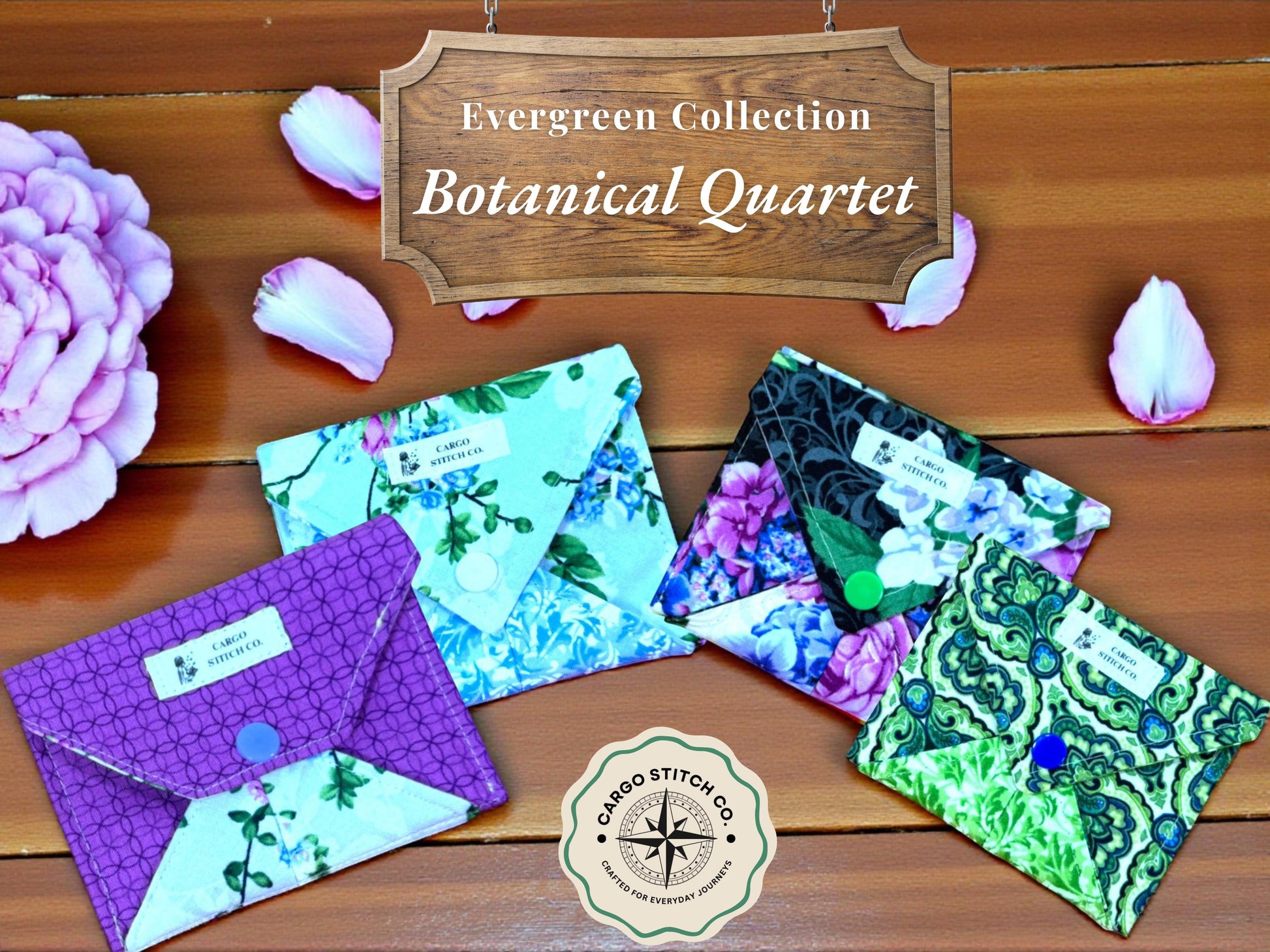 Floral Snap Wallet: Quilted Handmade Organizer - Garden Gate Collection