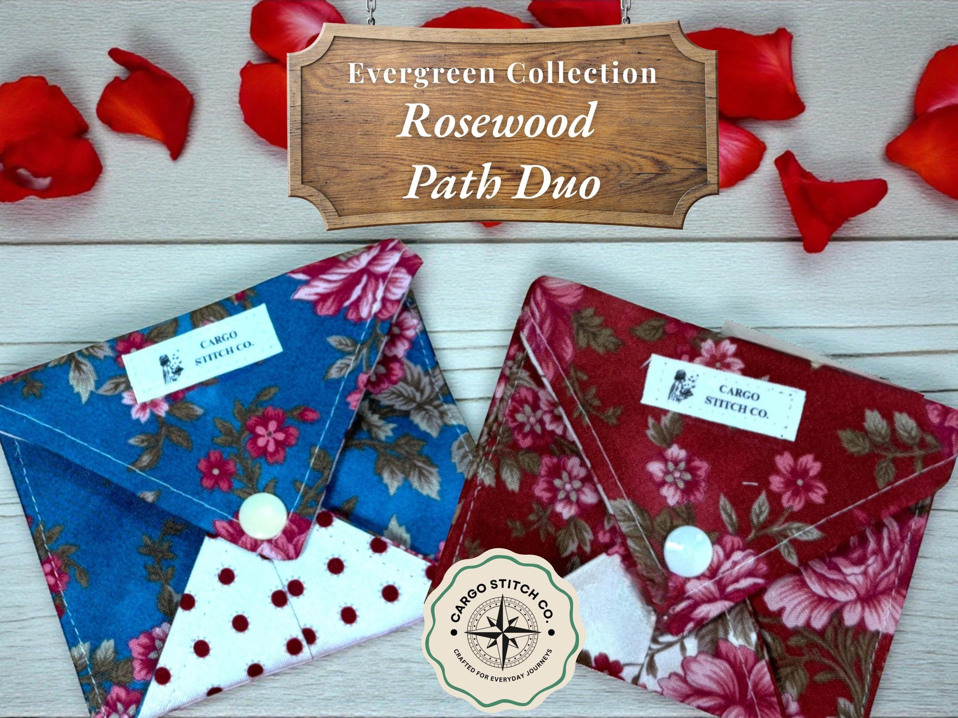 Compact Floral Wallet: Handmade Cotton Snap Pouch by Cargo Stitch Co.