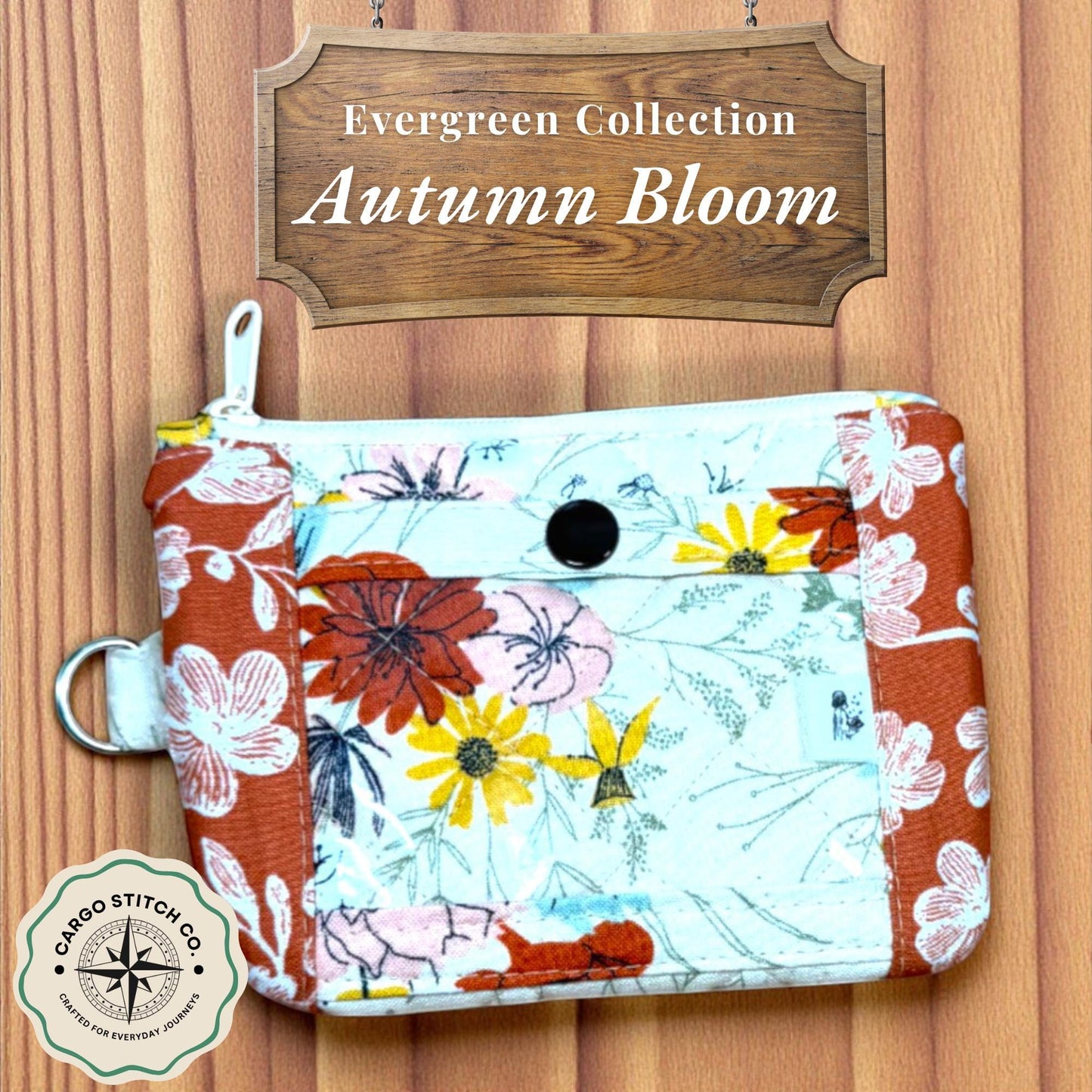 Bloom Keeper Wallet - Quilted Cotton ID Wallet | Floral Card Holder | Handmade Minimalist Wallet