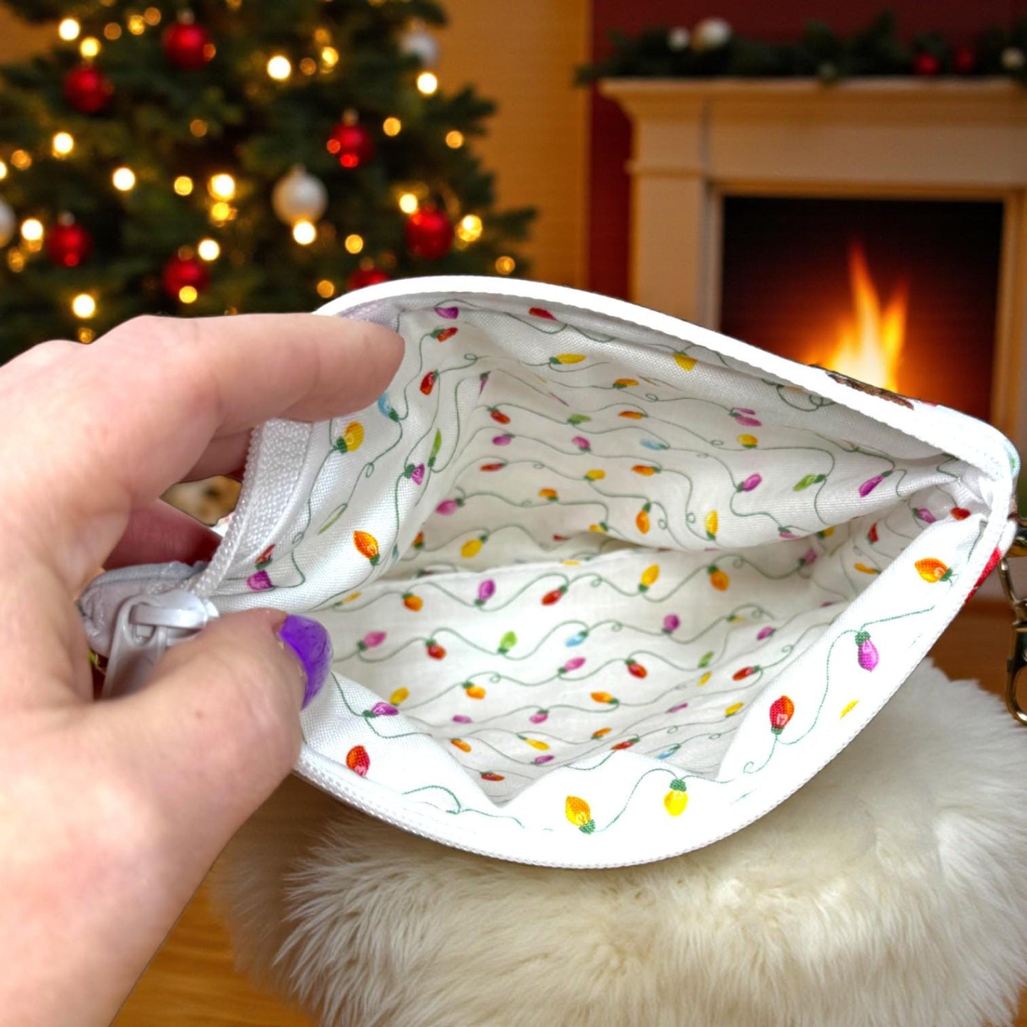 Peppermint Lane Everyday – Cookies & Cats Quilted Pouch Trio | Handmade Holiday Gift Set | Cargo Stitch Co. Zipper Bags