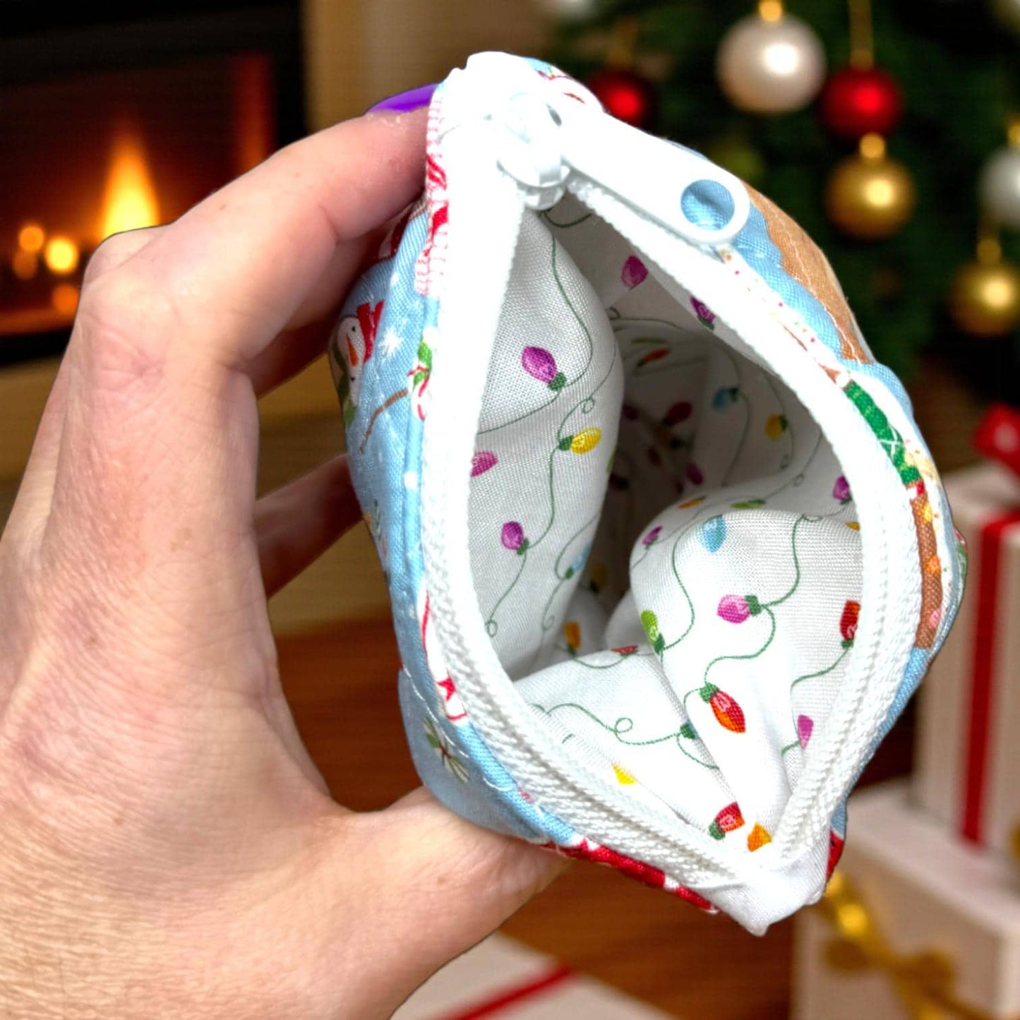 Peppermint Lane Everyday – Cookies & Cats Quilted Pouch Trio | Handmade Holiday Gift Set | Cargo Stitch Co. Zipper Bags