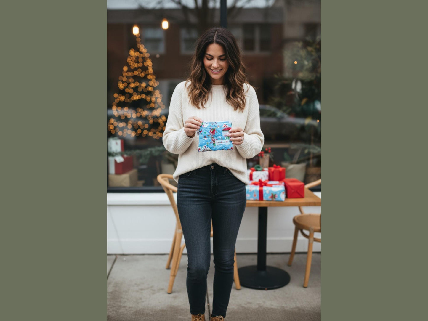 Mini Quilted PouchPeppermint Lane  | Mini Christmas Coin Purse | Holiday Gift Bag | Handmade Zipper Pouch | Stocking Stuffer