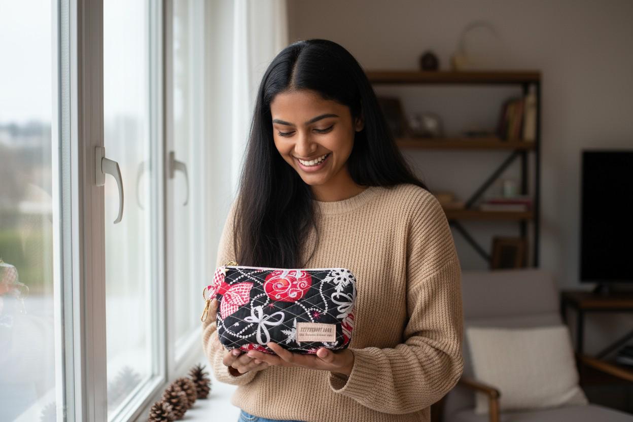 Cocoa’s Quiet Cup Quilted Pouch Bundle - Peppermint Lane 2025 | Final Edition Holiday Set | Gifts | Ornament Magic | Choose Your Size