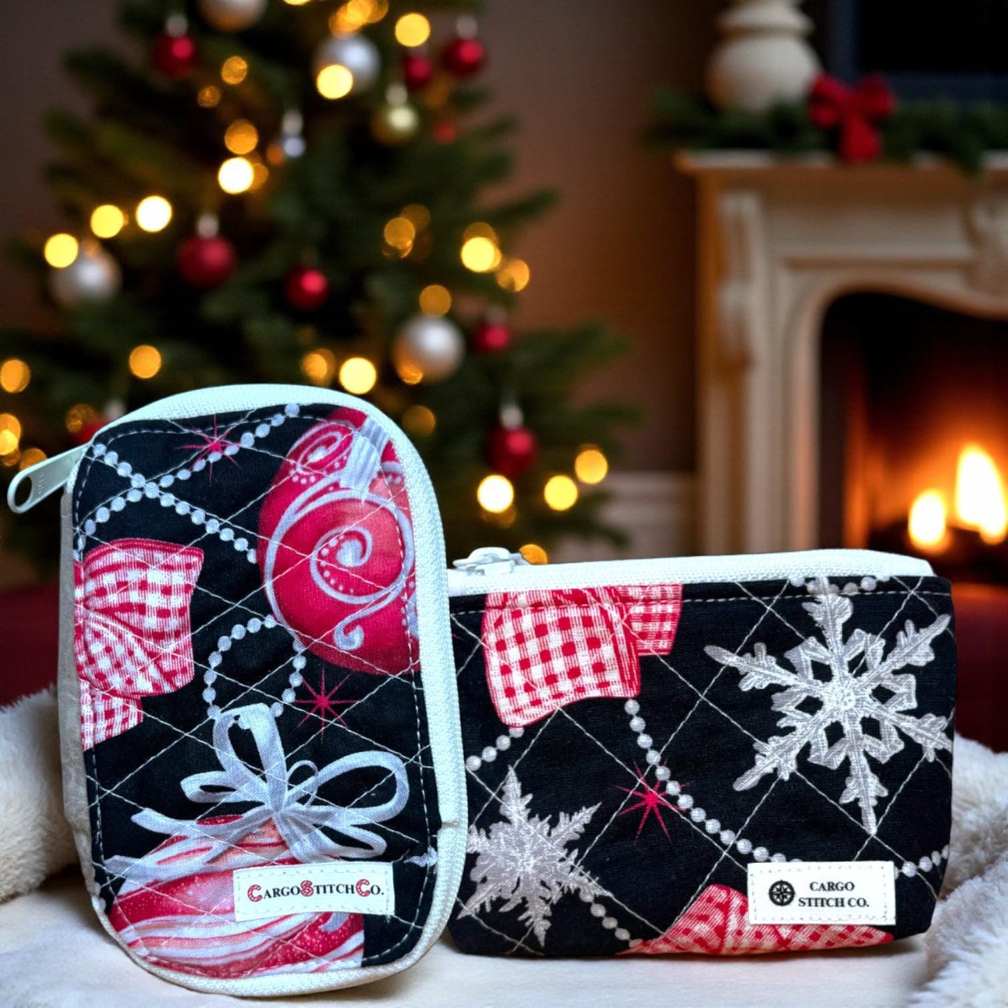 Everyday Peppermint Lane Pouch and Tea Wallet – Holiday Bow Bundle Maker’s Table Edition Studio Seconds from the Cargo Stitch Co. Workshop