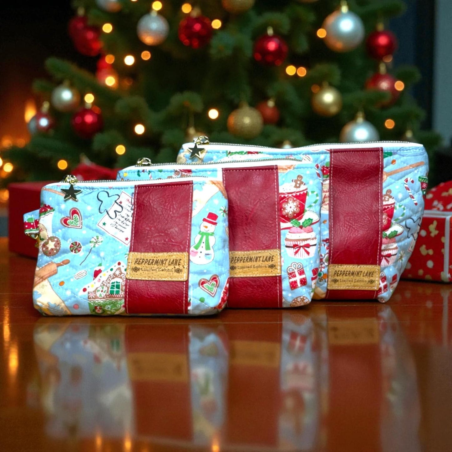 Gingersnap’s Holiday Hearth – Limited Edition Quilted Pouch Collection | Peppermint Lane 2025 Premium Set | Choose A Size Or Bundle