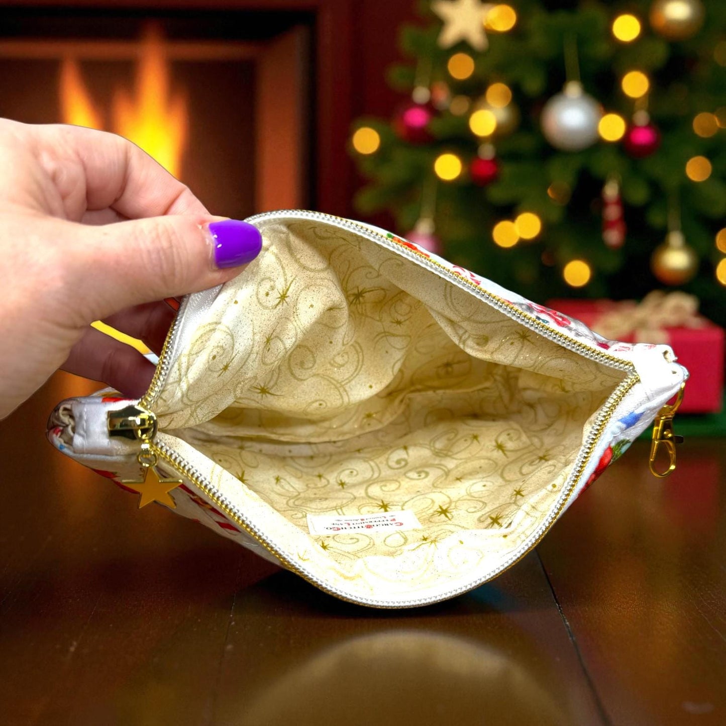 Quilted Pouch Peppermint Lane Limited Edition 2025 – Whimsy’s Collector Set | Cat Cosmetic Bag + Story Zine | Choose Your Size