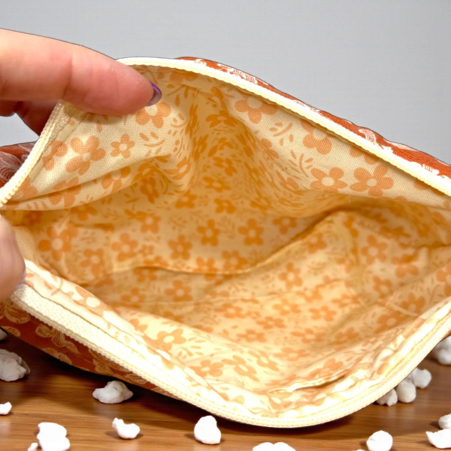 Evergreen Mushroom Quilted Pouch | Cargo Stitch Co. Evergreen Collection | Quilted Cotton Zipper Bags |Woodland Gift | Choose Size or Bundle