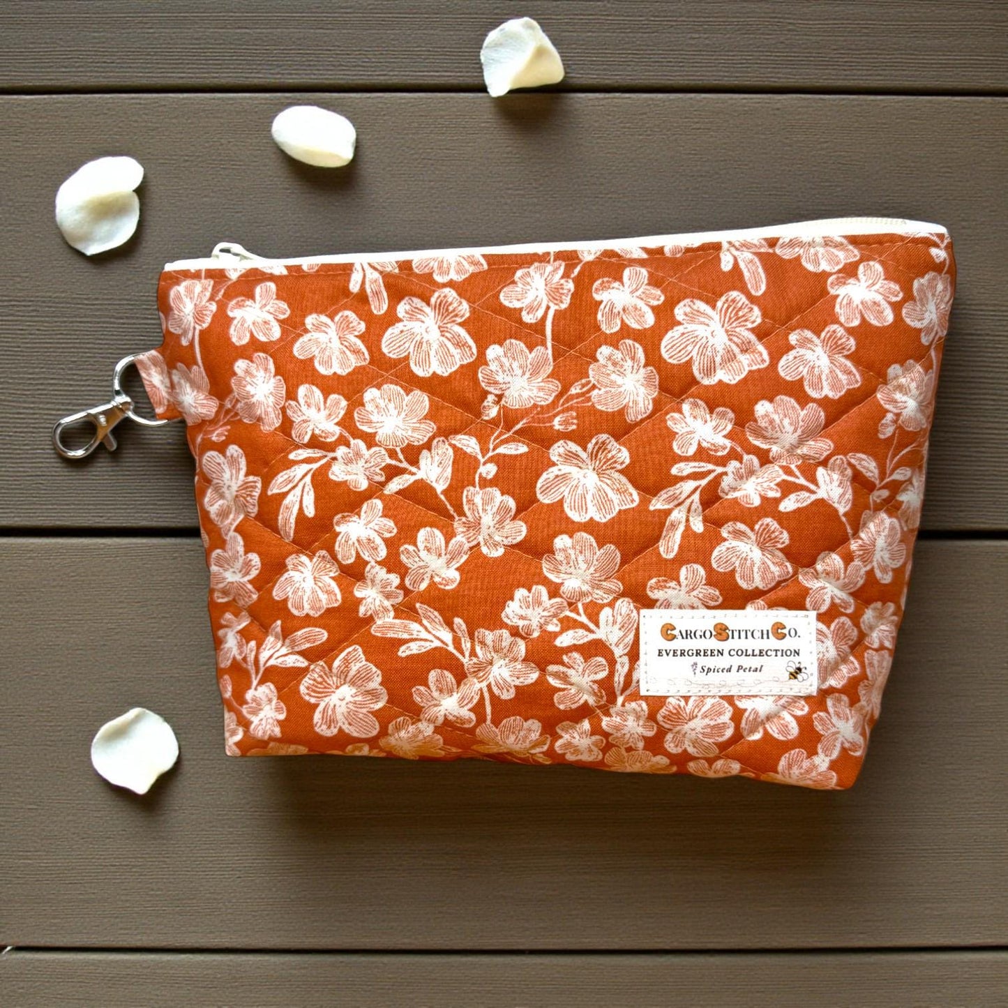 Evergreen Mushroom Quilted Pouch | Cargo Stitch Co. Evergreen Collection | Quilted Cotton Zipper Bags |Woodland Gift | Choose Size or Bundle