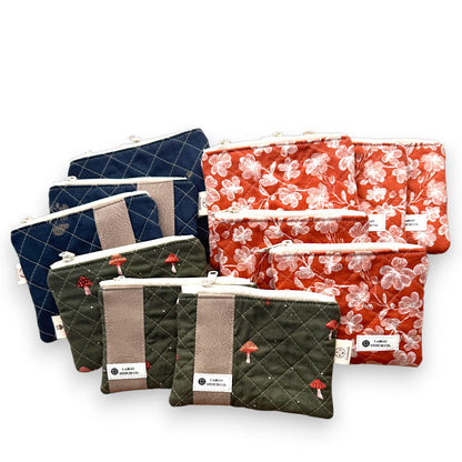 Mini Zipper Pouch | Quilted Coin Purse & Card Holder | Small Fabric Organizer | Earbud Pouch | Handmade Gift