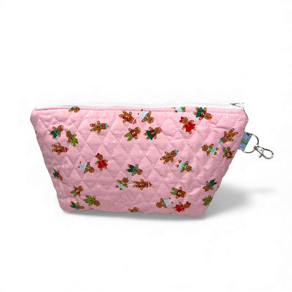 Patchwork Christmas Zipper Pouch | Peppermint Lane Limited Edition | Quilted Holiday Project Bag | Handmade Christmas Gift