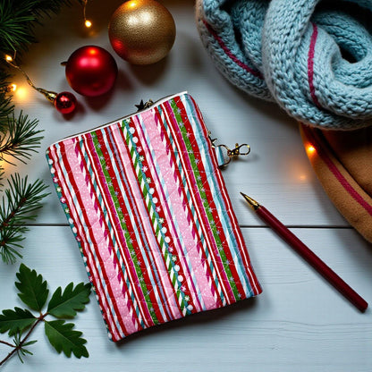 Christmas Kindle Sleeve, Quilted E-Reader Case, Peppermint Lane Limited Edition, Book Lover Gift