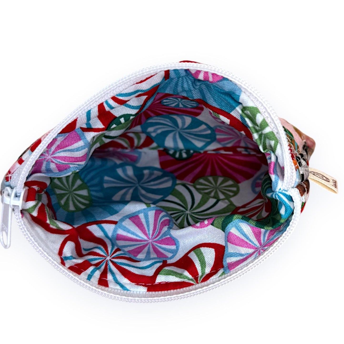 Scrap Series Mini Pouch • 5.5x5 Quilted Patchwork Christmas Zipper Bag • Limited Edition