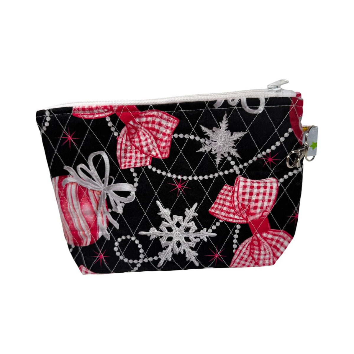 Peppermint Lane Quilted Christmas Pouch, Holiday Cat Zipper Bag, Handmade Makeup & Project Bag, Limited Edition