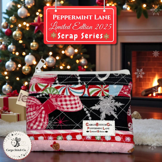 Mini Quilted Coin Pouch – 5x4 Patchwork Holiday Coin Purse, Card Holder & Cash Wallet – Peppermint Lane Limited Edition