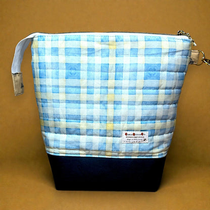Honeycomb Hollow Quilted Project Bag | XL Bee Zipper Pouch | Journal Craft Bag | Story Zine Included
