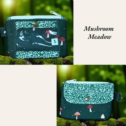 Quilted ID Wallet | Clear ID Card Holder | Zipper Coin Purse | Handmade Fabric Wallet | Everyday Magic