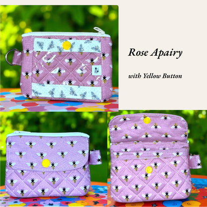 Quilted ID Wallet | Clear ID Card Holder | Zipper Coin Purse | Handmade Fabric Wallet | Everyday Magic