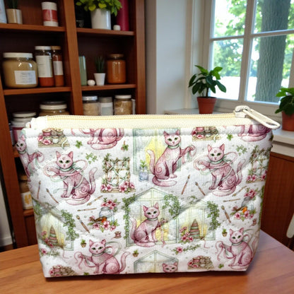 Small Zipper Pouch – Sewing Garden Cat | Cargo Stitch Co. Original