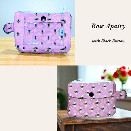 Quilted ID Wallet | Clear ID Card Holder | Zipper Coin Purse | Handmade Fabric Wallet | Everyday Magic