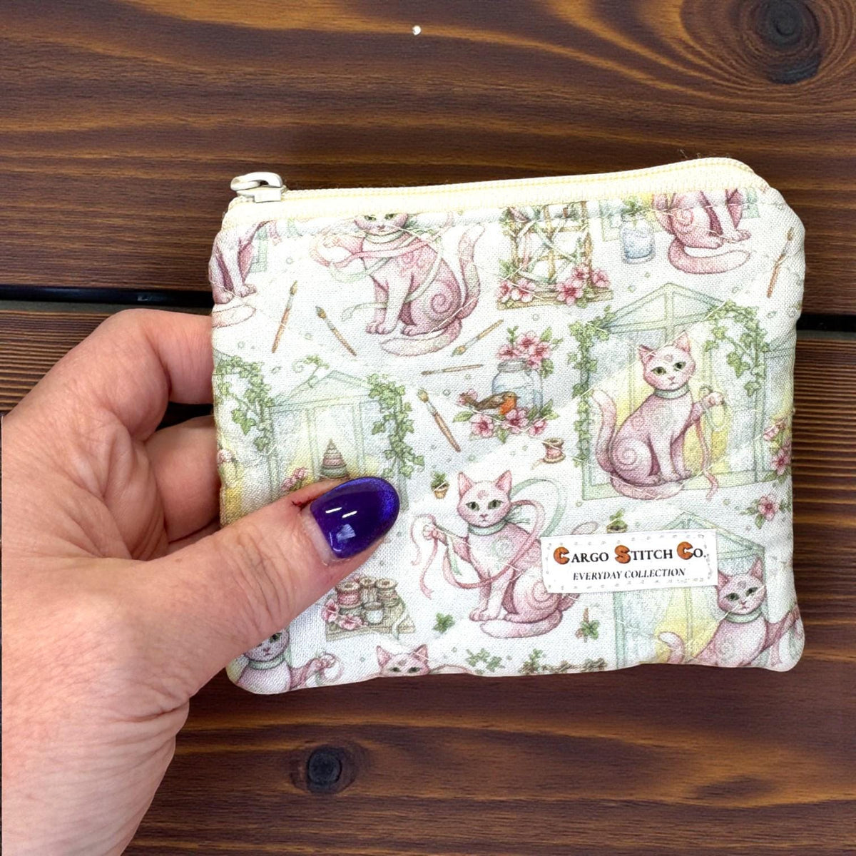 Mini Quilted Zipper Pouch | Small Coin Purse, Tea Bag Holder, Sewing Notions Pouch | Handmade Fabric Gift