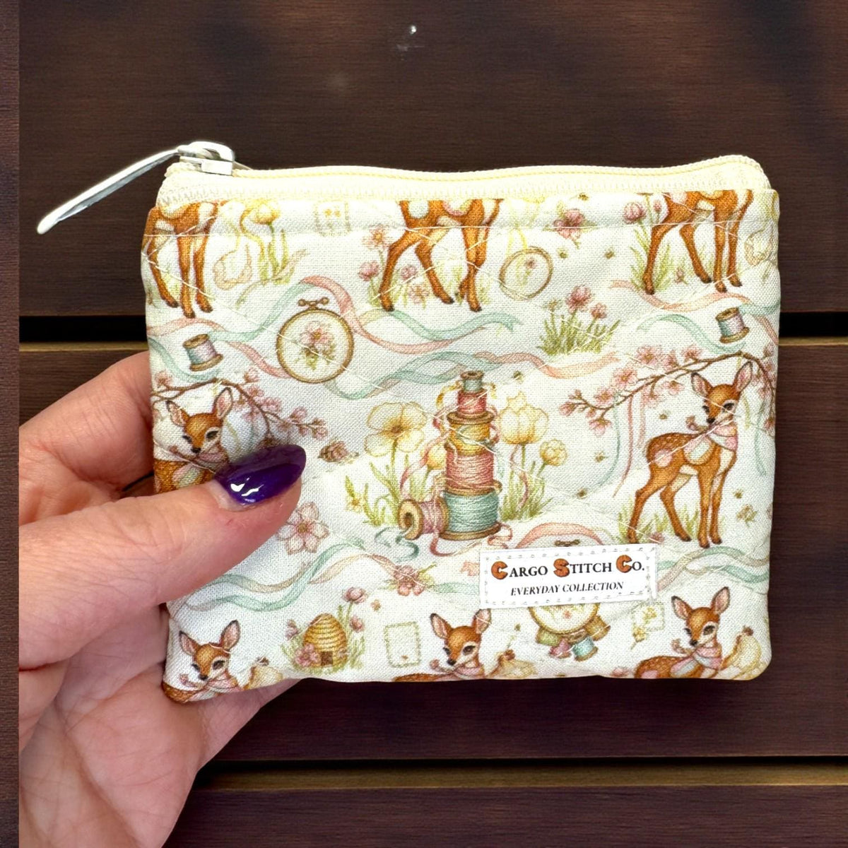 Mini Quilted Zipper Pouch | Small Coin Purse, Tea Bag Holder, Sewing Notions Pouch | Handmade Fabric Gift
