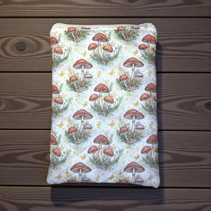 Quilted Book Sleeve – Mushroom Meadow | Everyday Magic Zippered Pouch for Kindle, Books & Journals