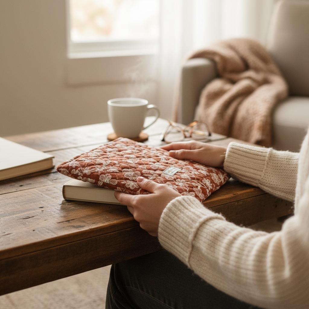 Quilted Book Or Kindle Slip Sleeve – Everyday Magic Collection | Fits 7” E-Readers, Journals, and Planners
