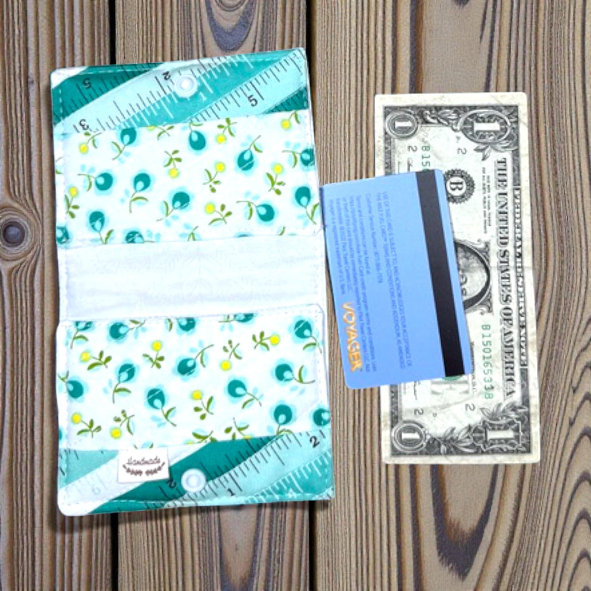 Mini Fabric Wallet | Quilted Card Holder & Tea Wallet | Handmade Small Essentials Organizer | Kam Snap Wallet | Gift for Sewists