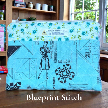Handmade Quilted Zipper Pouch, 9x6 Craft & Makeup Bag, Pencil and Journal Supply Organizer, Choose Your Fabric