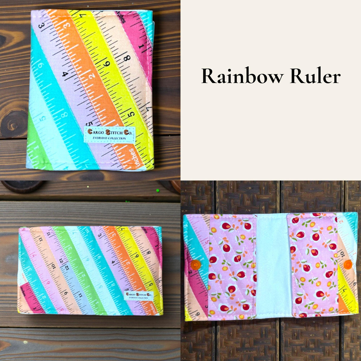 Mini Fabric Wallet | Quilted Card Holder & Tea Wallet | Handmade Small Essentials Organizer | Kam Snap Wallet | Gift for Sewists