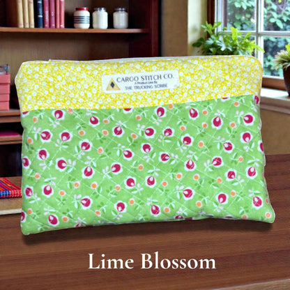 Handmade Quilted Zipper Pouch, 9x6 Craft & Makeup Bag, Pencil and Journal Supply Organizer, Choose Your Fabric